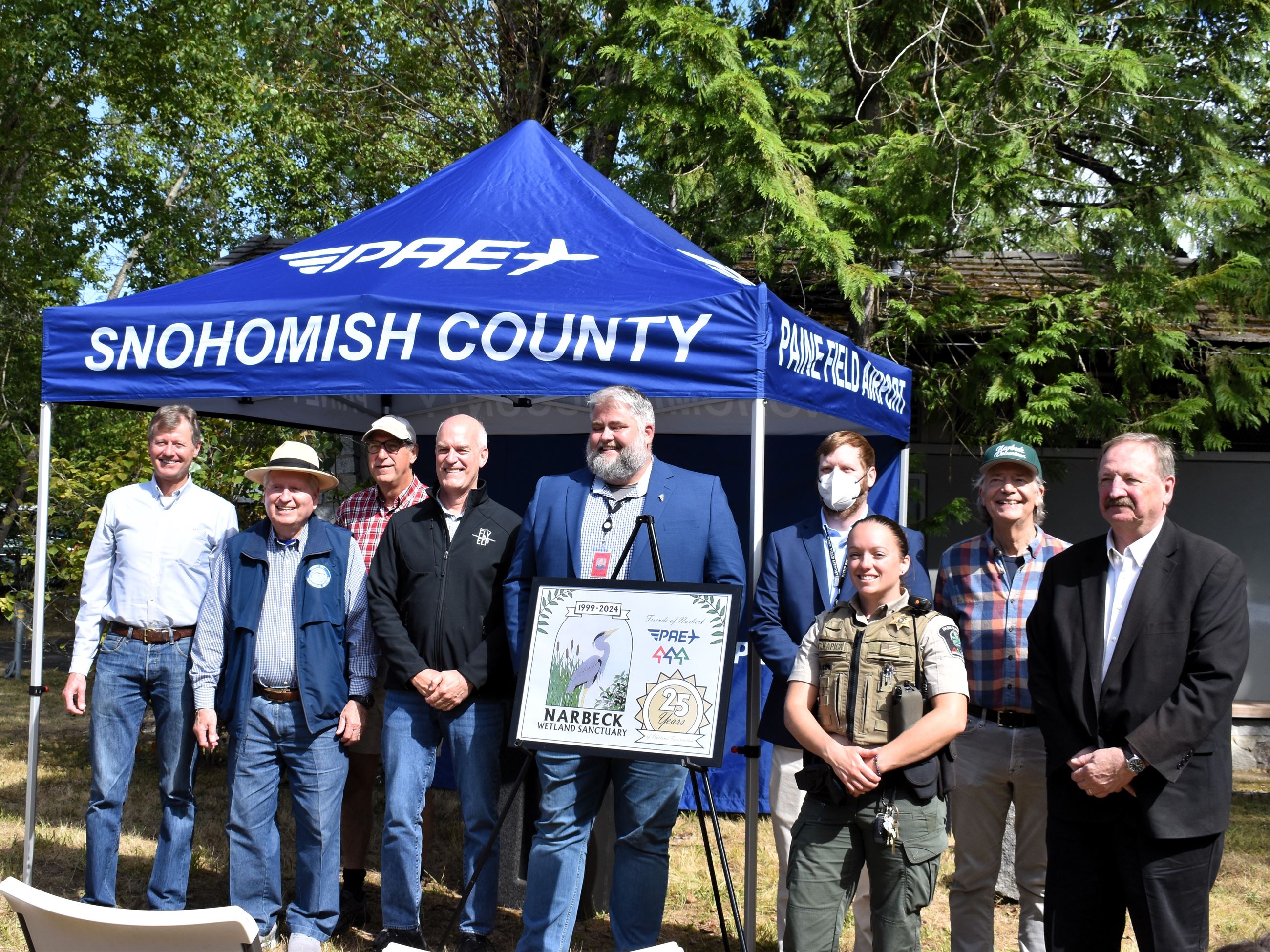 Key members of the Friends of Narbeck with Rep. Rick Larsen, Executive Dave Somers 